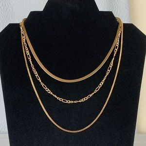 2/$15 3 Layer Gold Plated Necklace